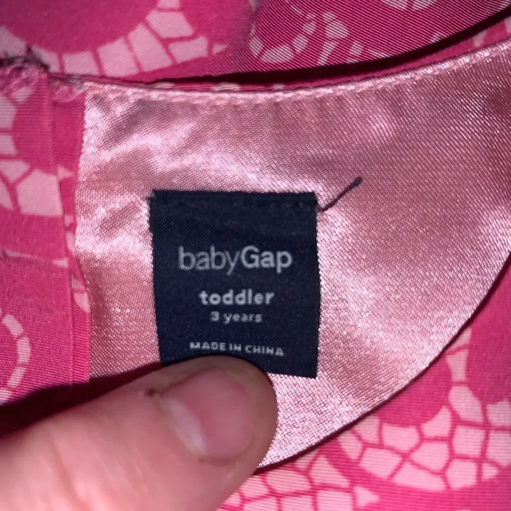 GAP Toddler Fit And Flare Floral Dress -‎ Pink Green- Size 3T